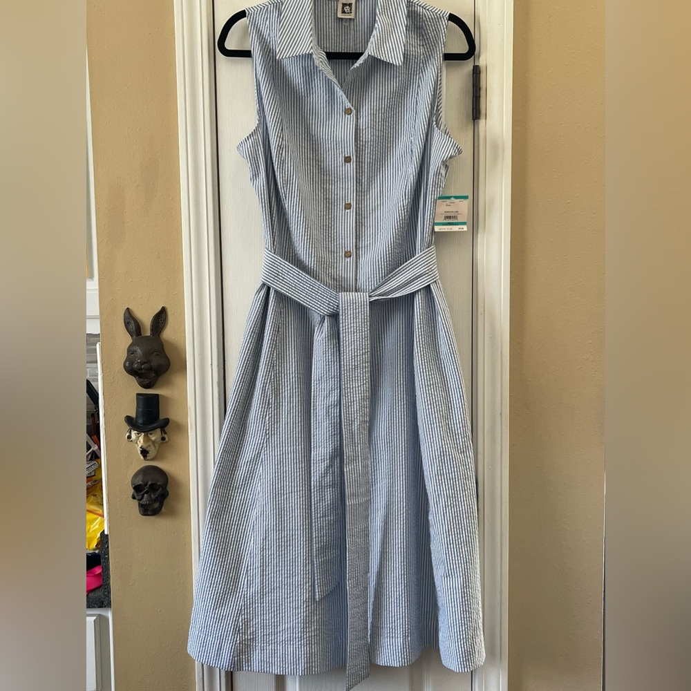 Anne Klein seersucker dress with pockets!